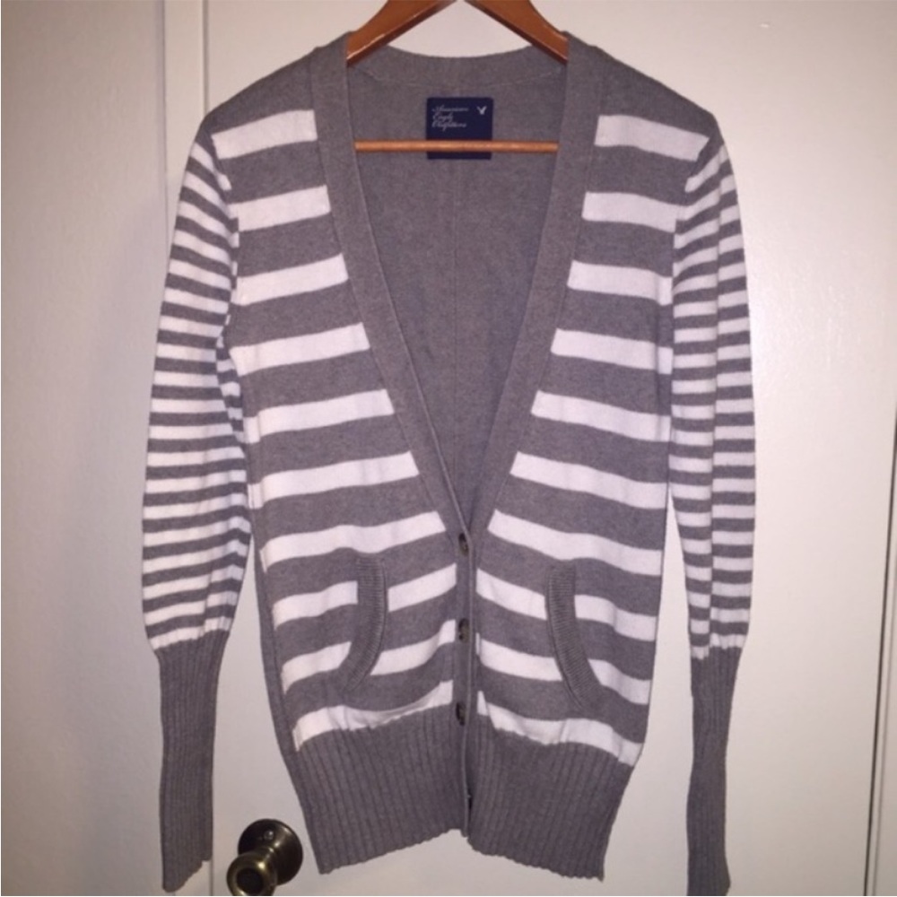 Stripe cardigan sweater
